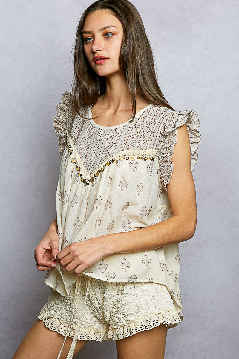 Pol: Block Print Top