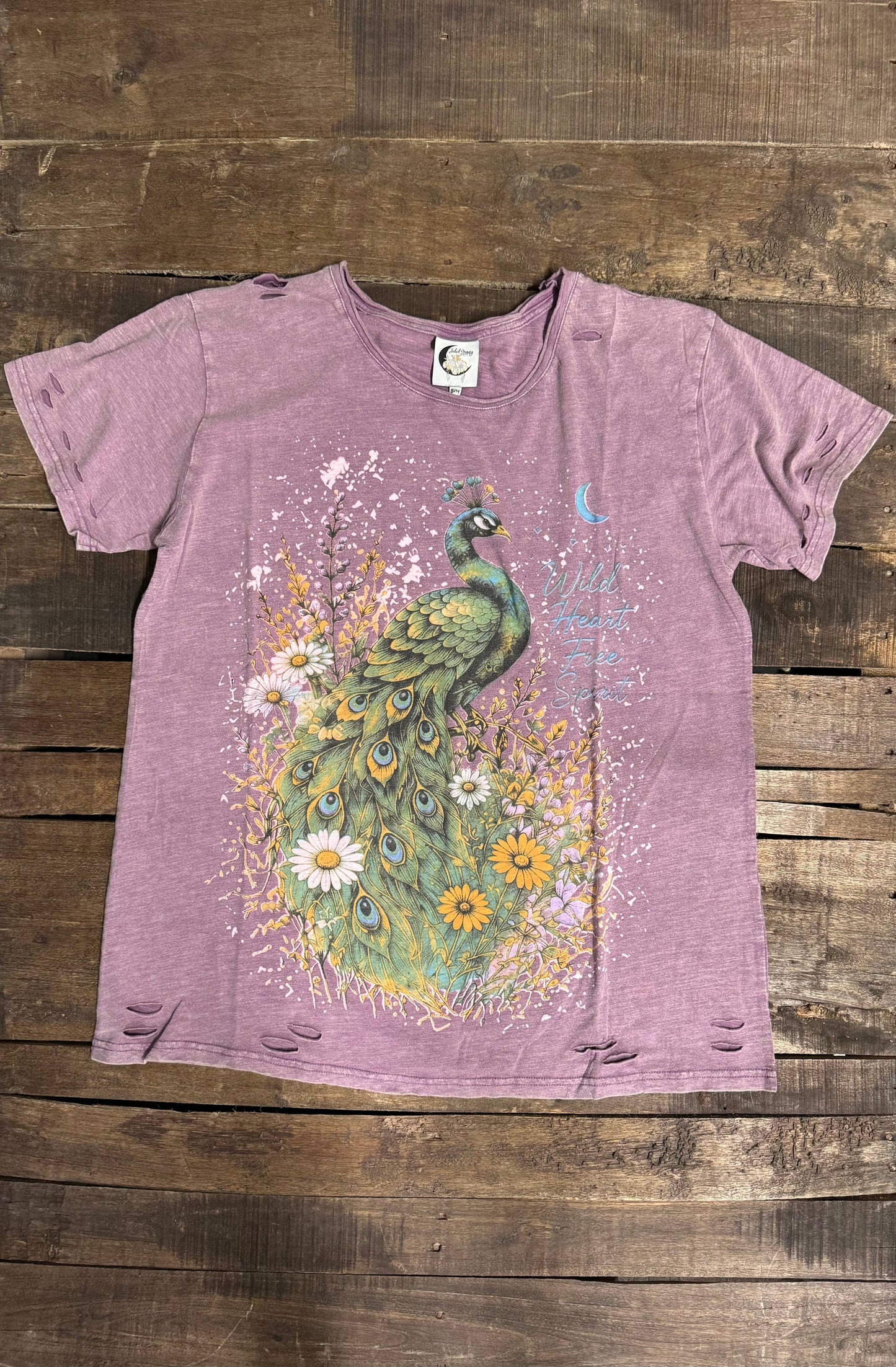 Jaded Gypsy: Soft Journey Tee - Royal Feathers