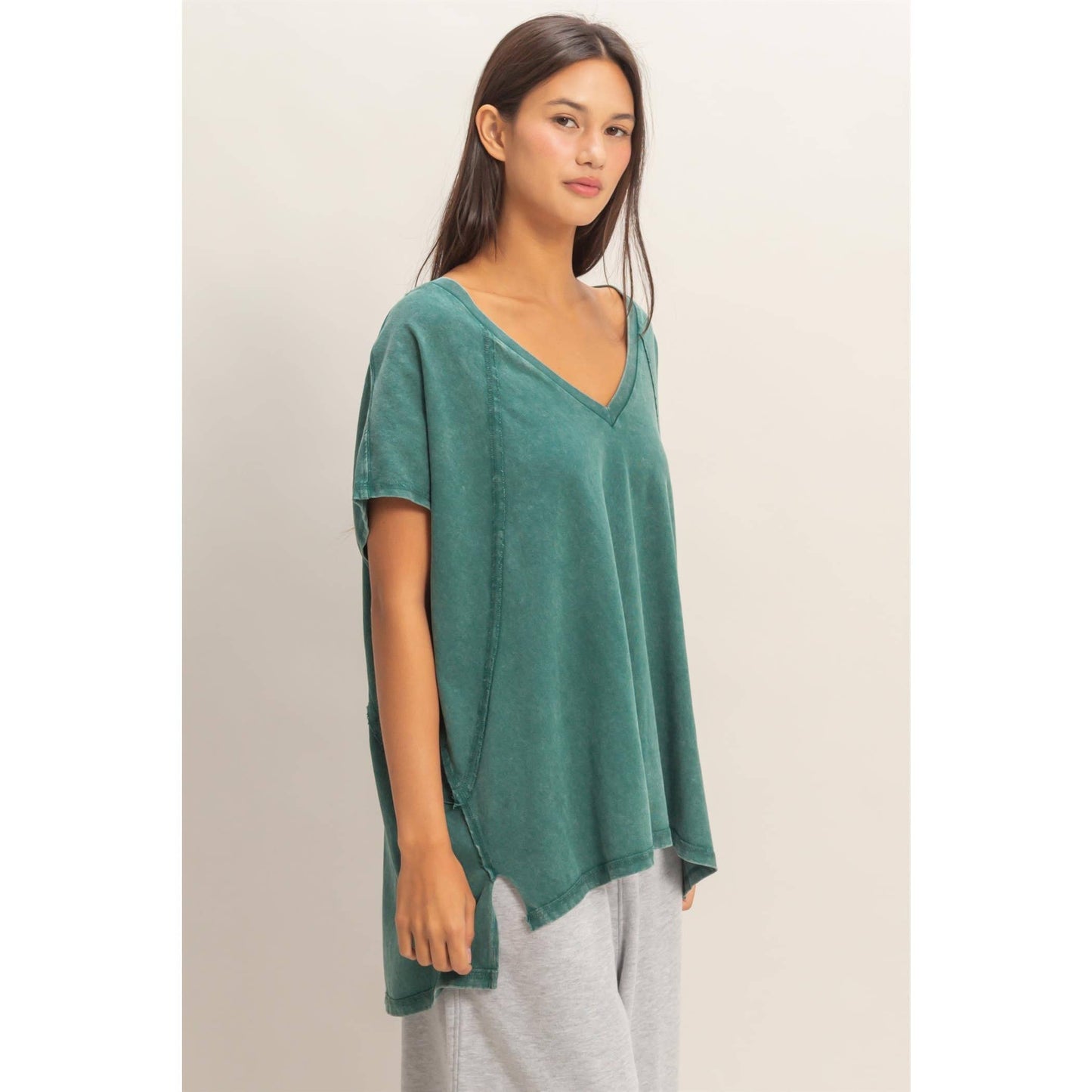 Oversized V-Neck Top