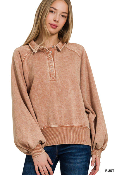 Quarter Button Sweatshirt