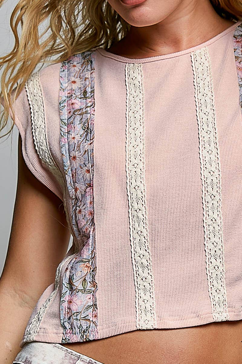 POL: Floral Strip Top