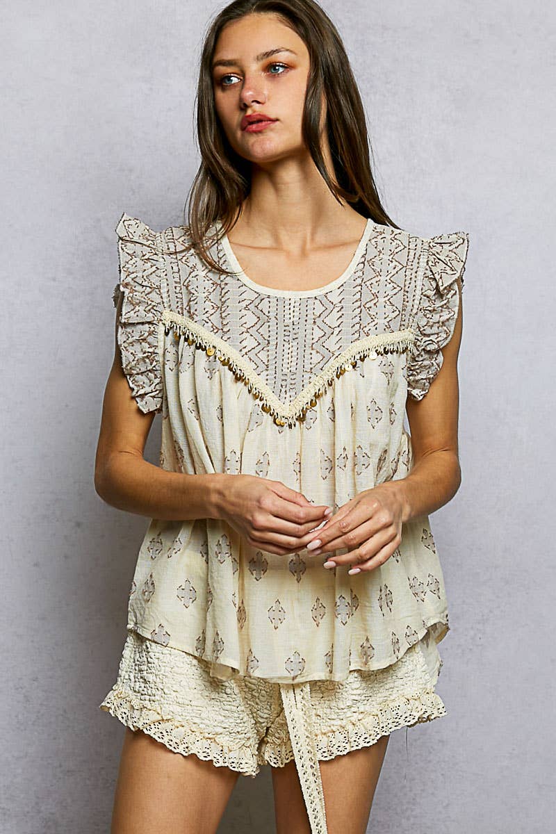 Pol: Block Print Top