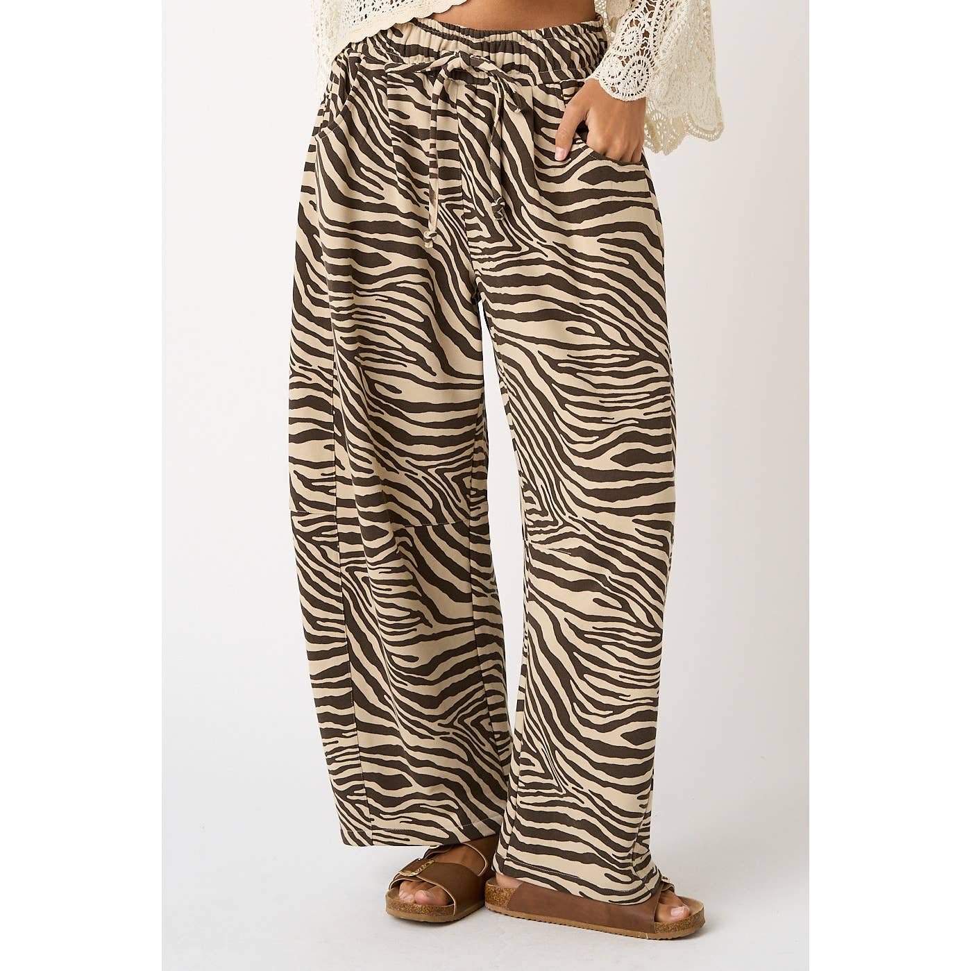Zebra Barrel Pants