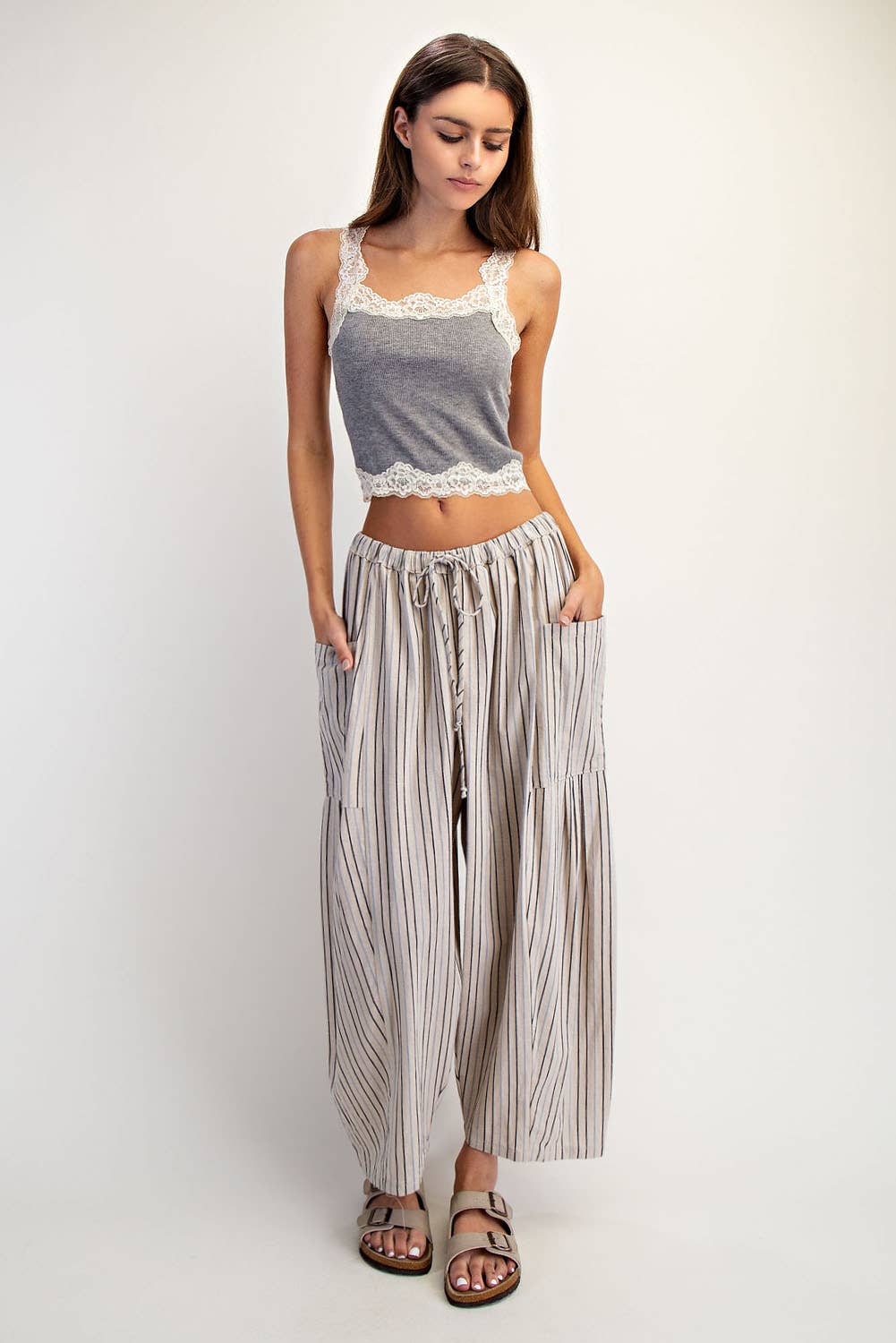 STRIPE LEG PANTS