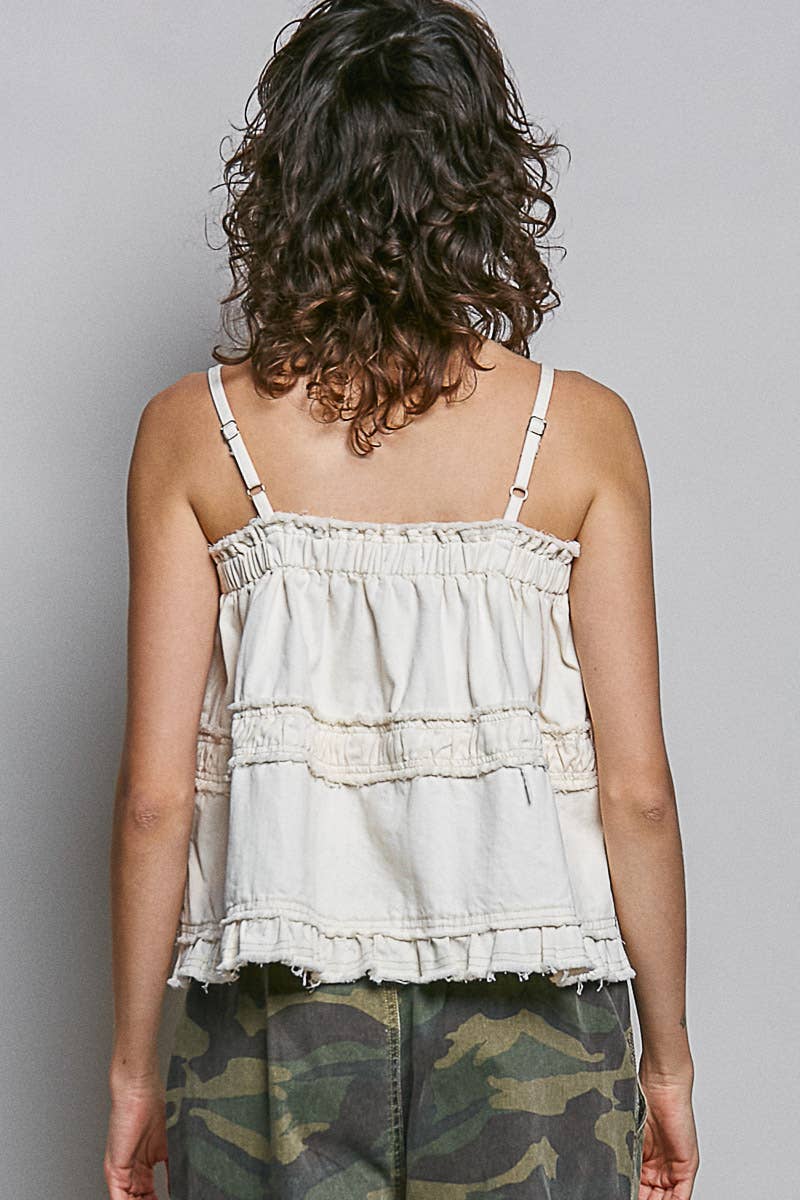 Pol: Floral Embroidered Tank