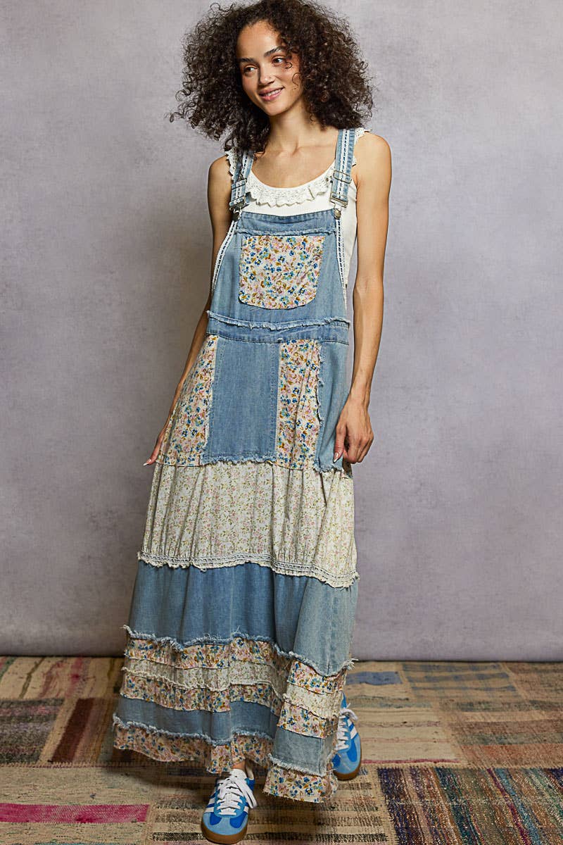 Pol: Denim Patch Jumper Dress