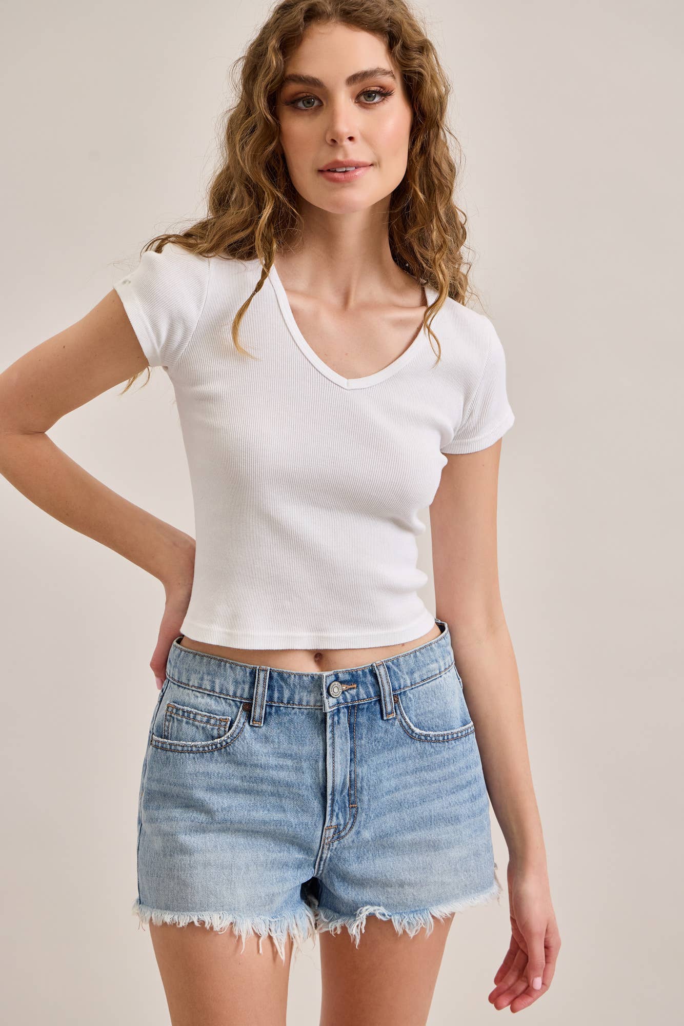 Raw Hem Mom Short