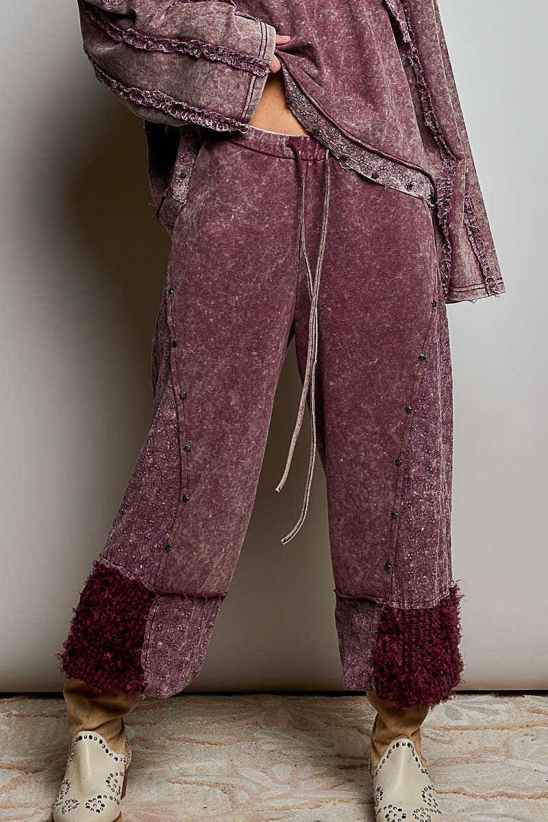 Pol: Patchy Studded Joggers