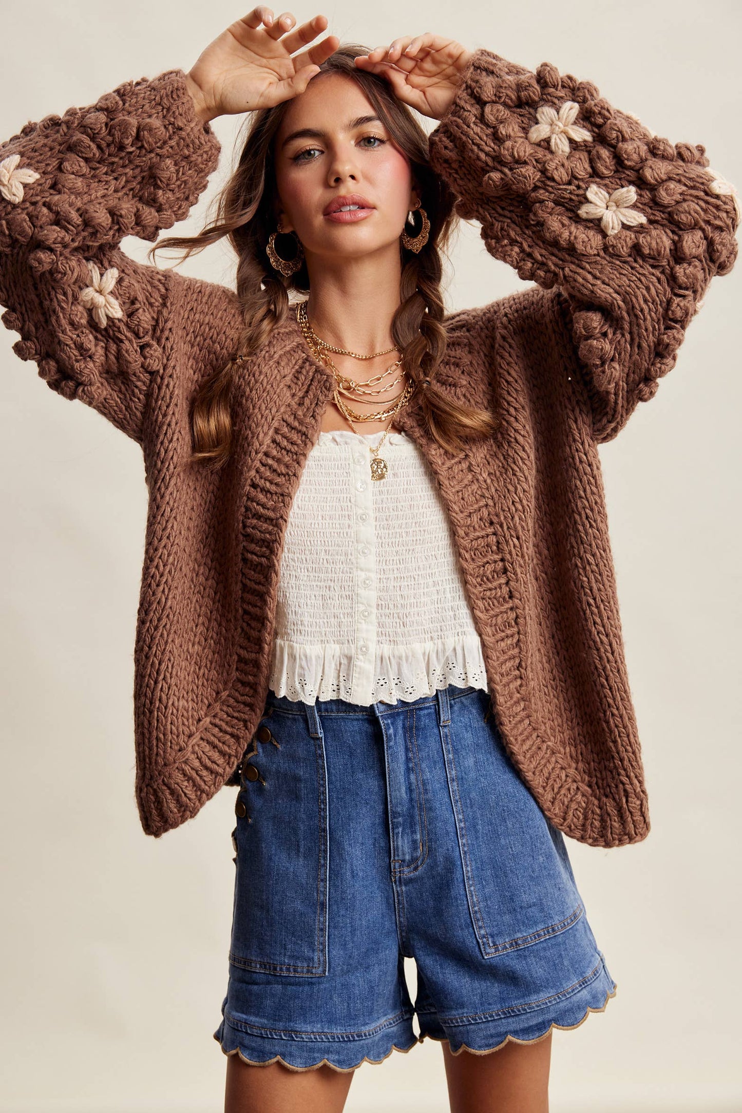 Bobble Sleeve Cardi