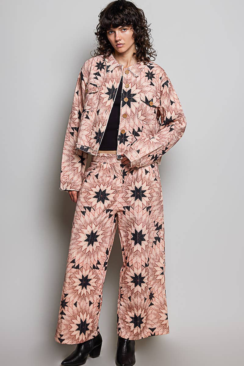 POL: Geo Star Quilted Pants