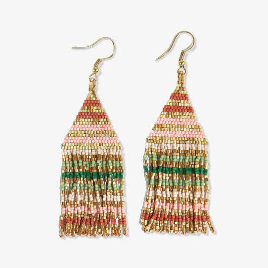Desert Stripe Beaded Earrings