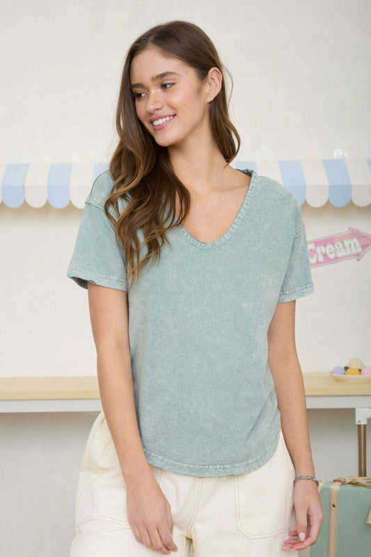 SCOOP NECK TEE