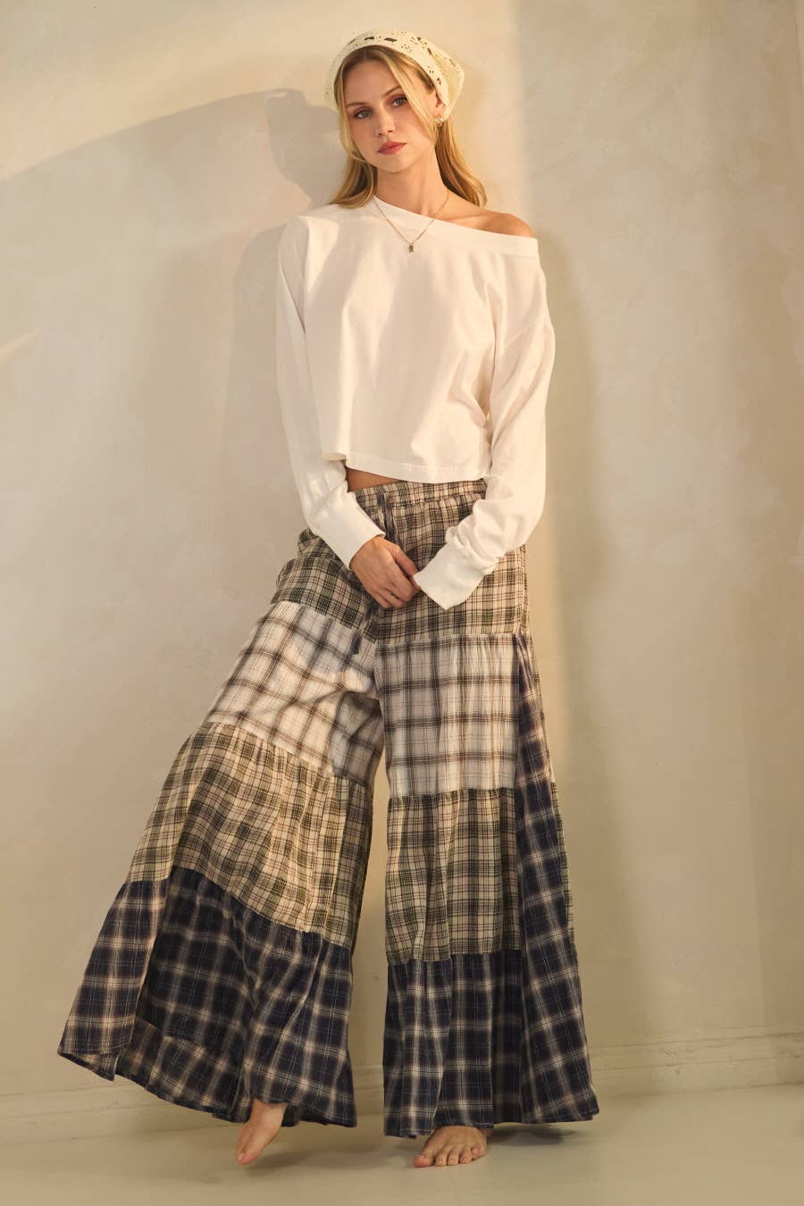 Plaid Patch Pants