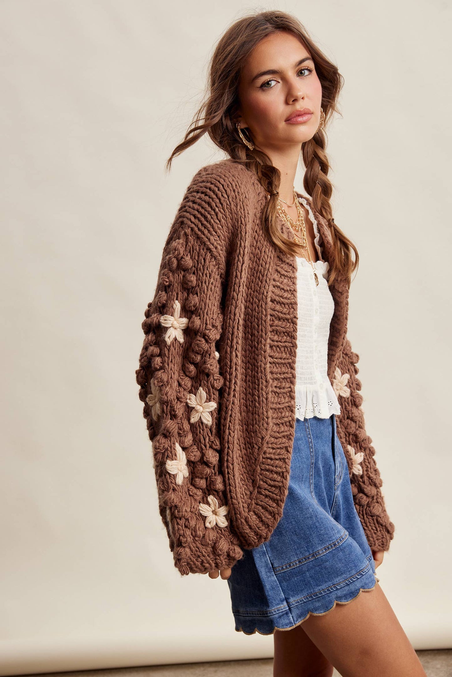 Bobble Sleeve Cardi