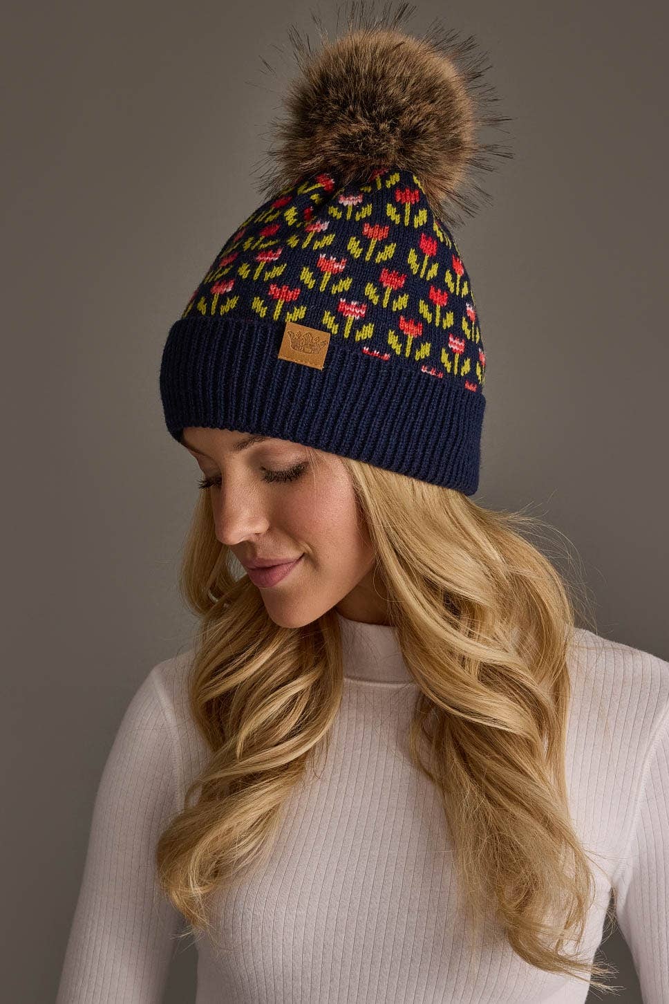 Navy Flower Hat