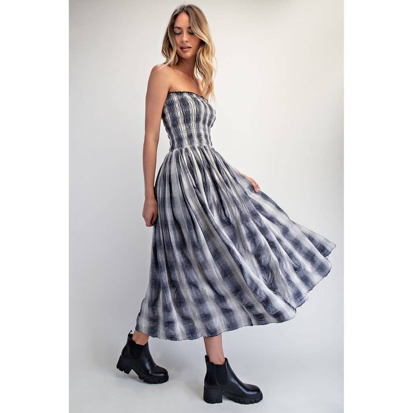 PLAID CONVERTIBLE MAXI SKIRT/DRESS