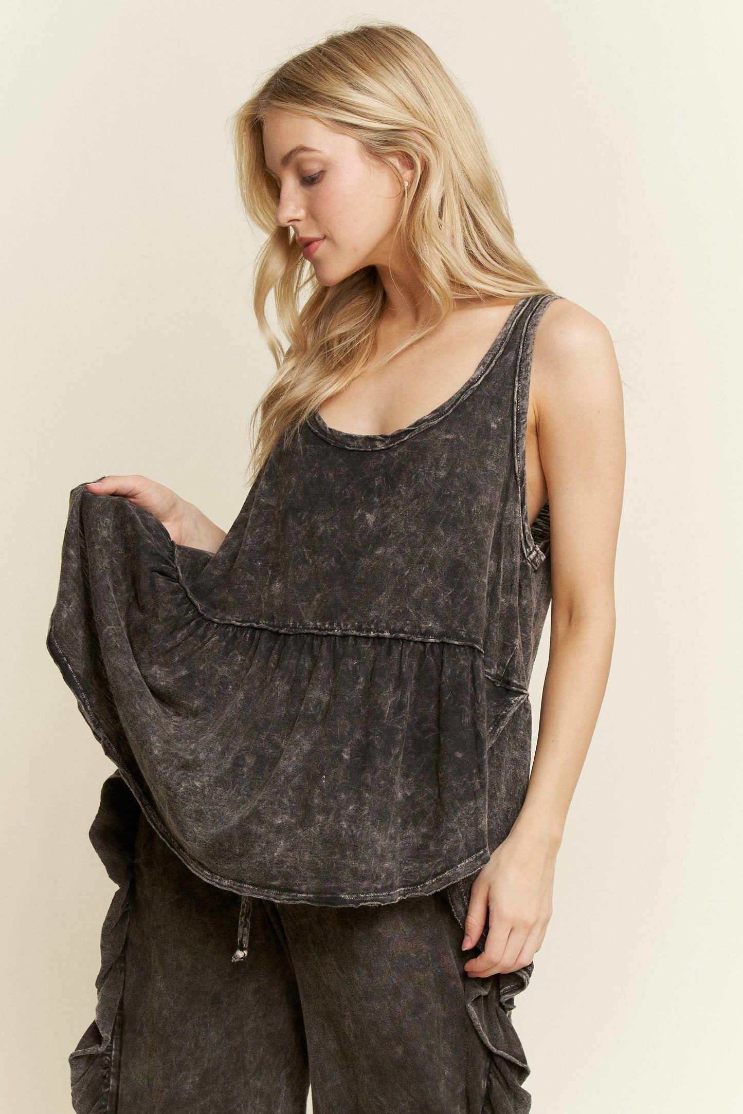 Washed Babydoll Tank