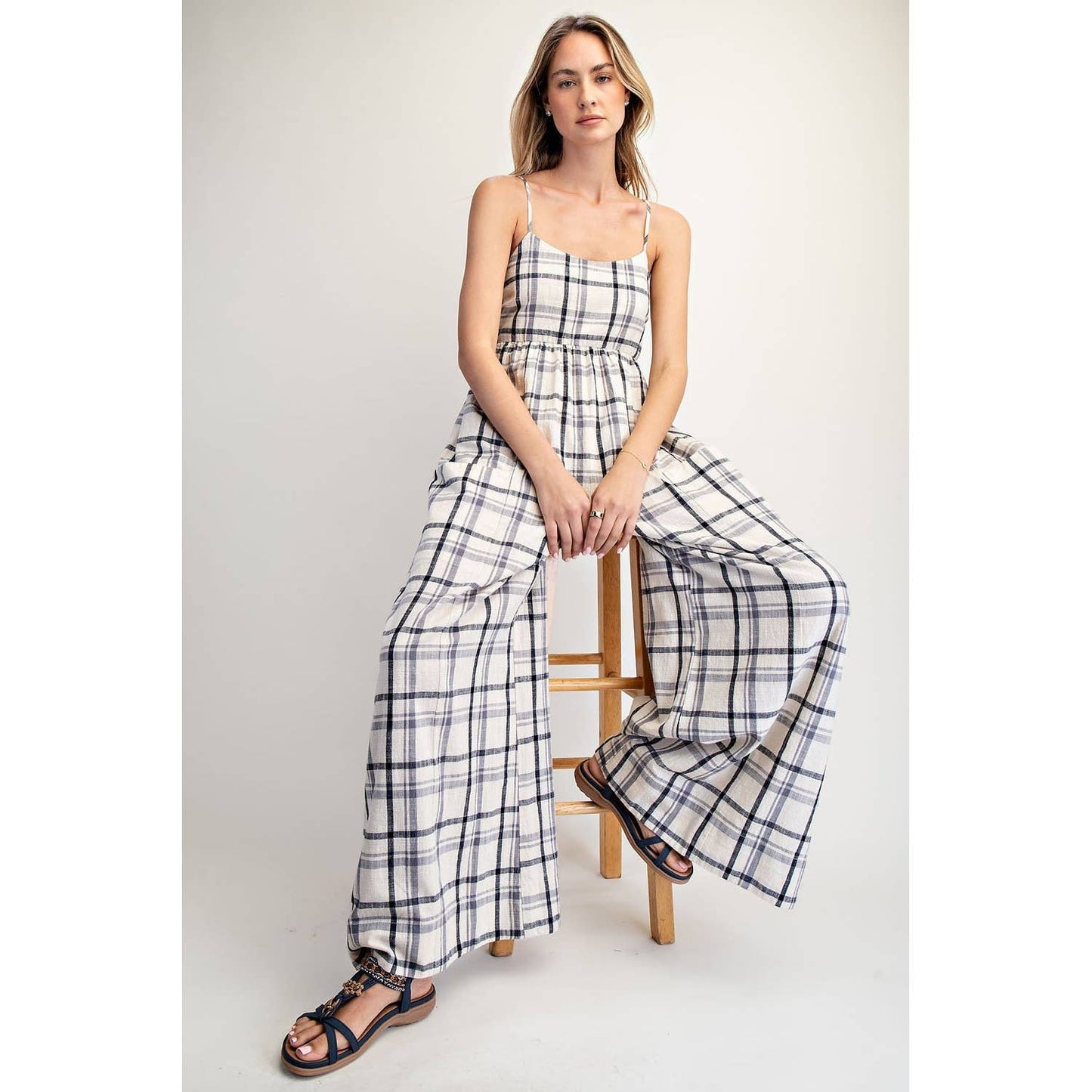 SMOCKED BACK JUMPSUIT