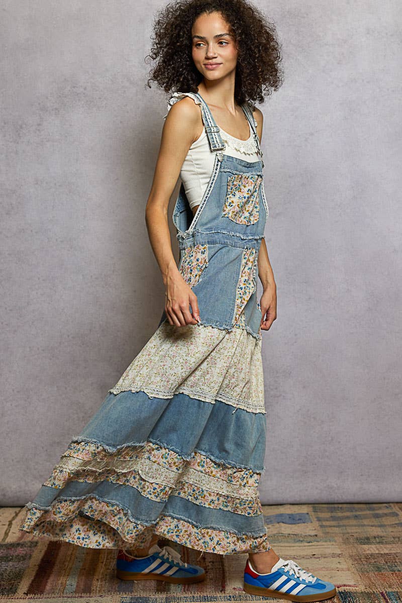 Pol: Denim Patch Jumper Dress