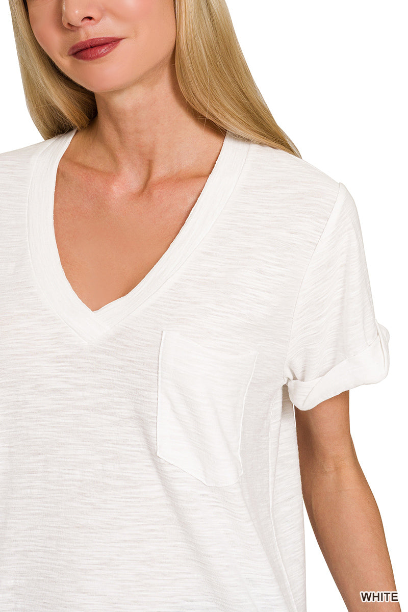 Slub V-Neck Tee