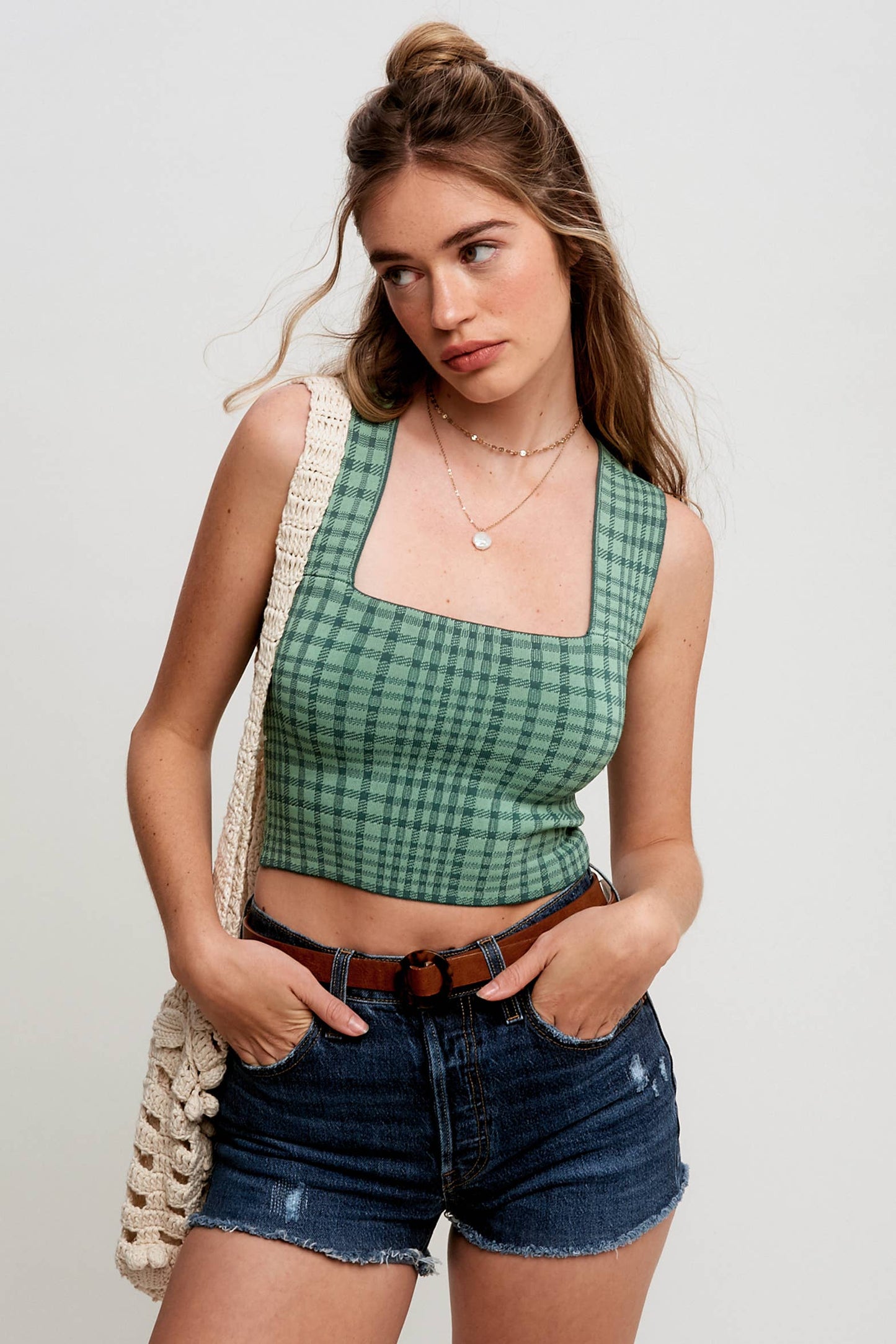 Plaid Knit Brami