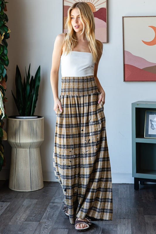 Pamela Plaid Wide Leg Pants