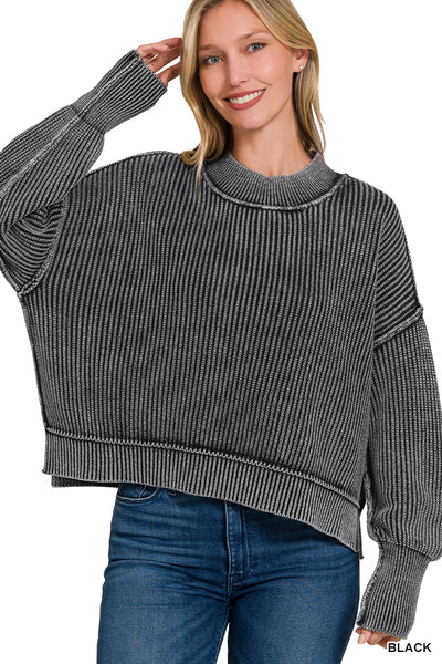 Cotton Side Slit Sweater