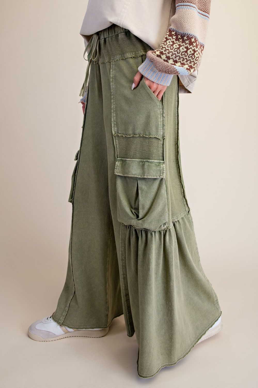 Washed Terry Knit Pants