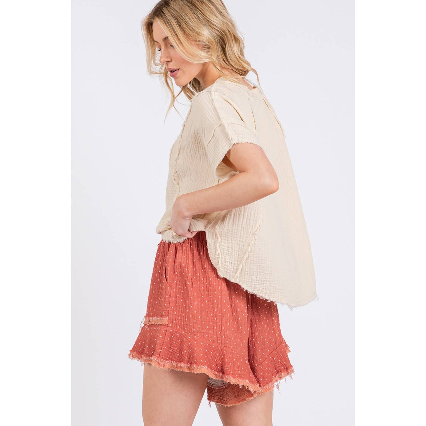 Boho Textured Dot Shorts