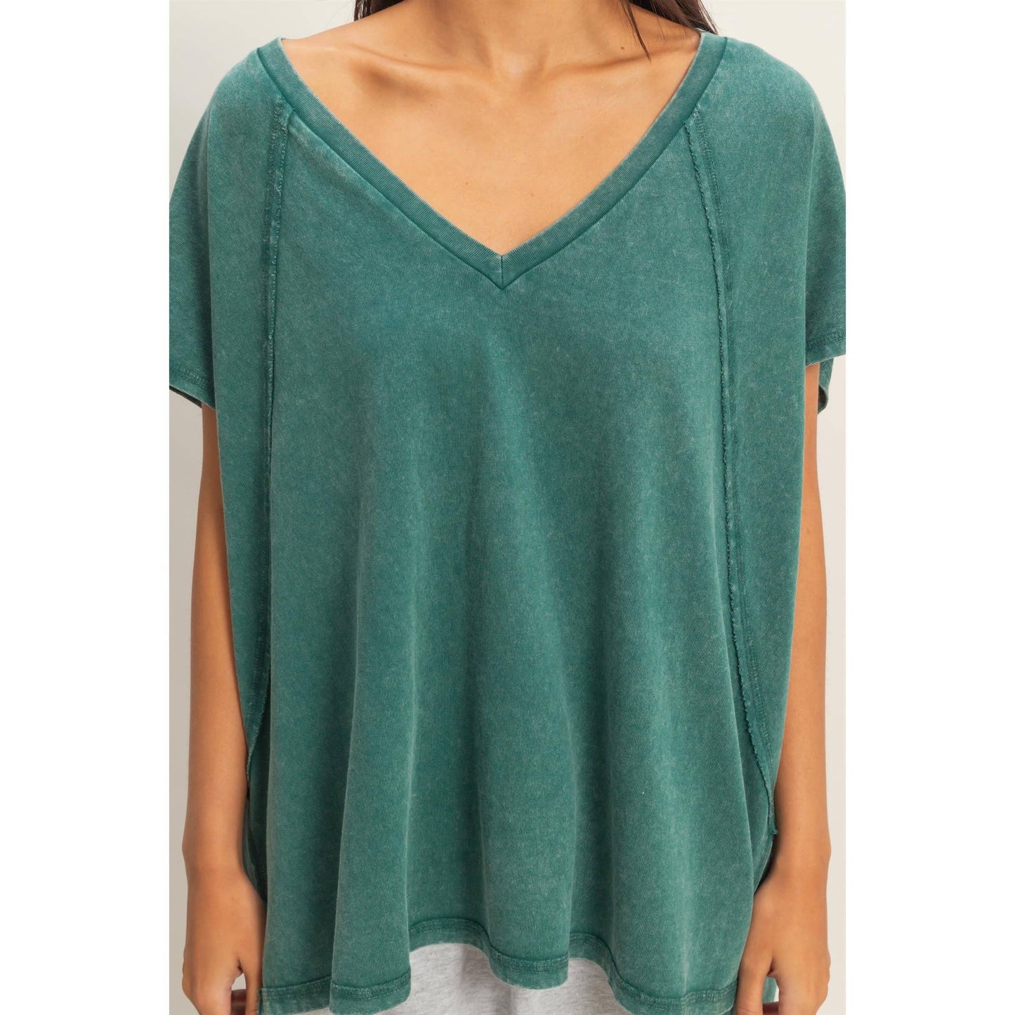 Oversized V-Neck Top