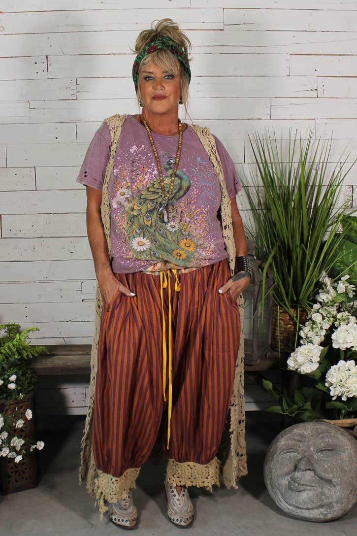 Jaded Gypsy: Soft Journey Tee - Royal Feathers