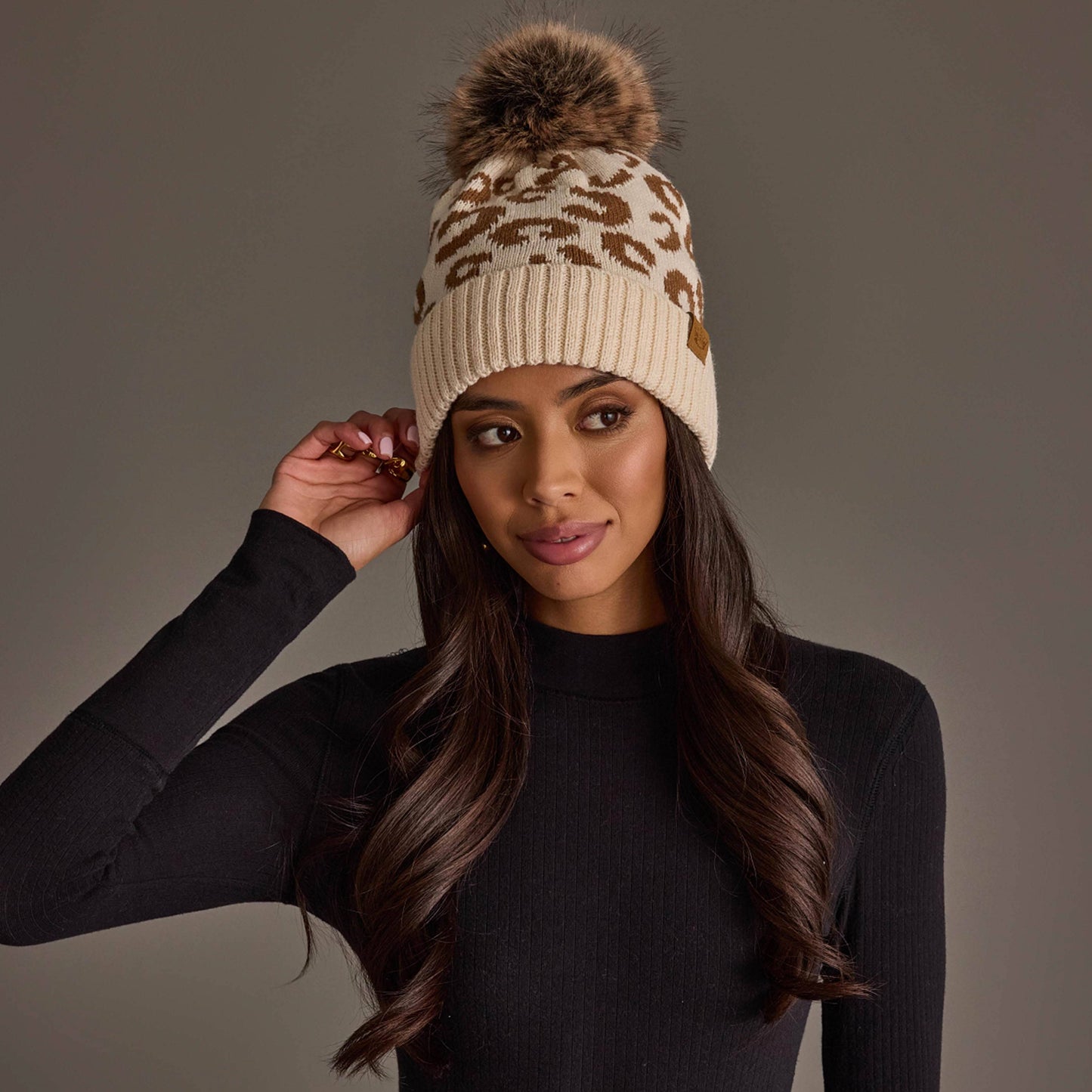Cream Leopard Hat