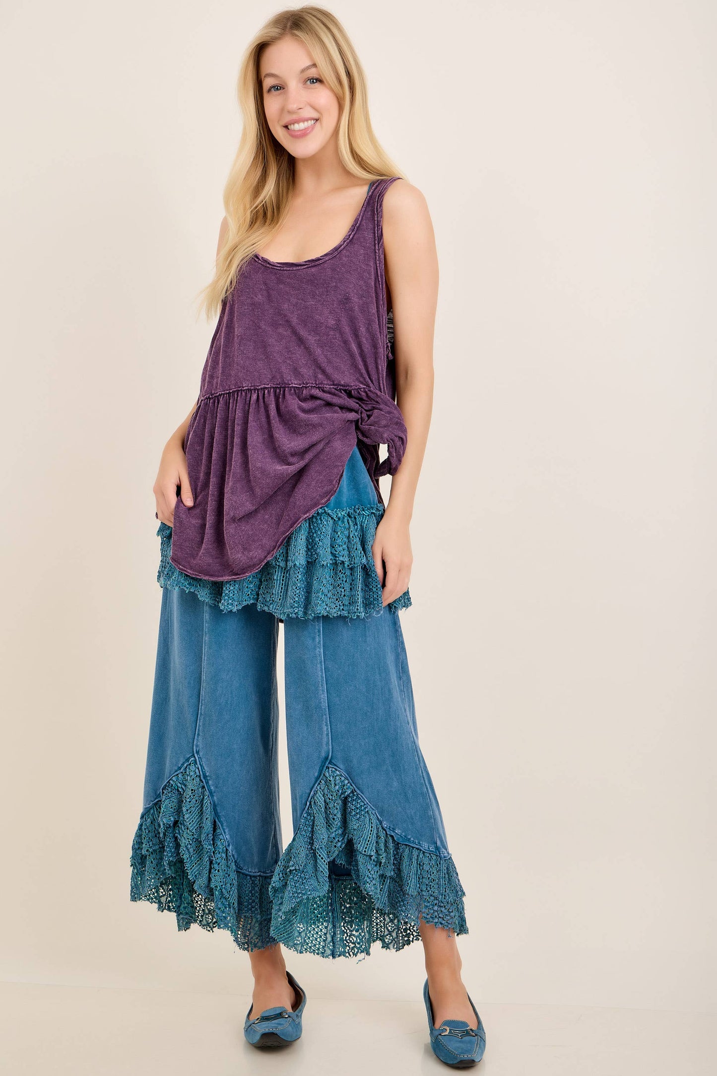 Washed Babydoll Tank