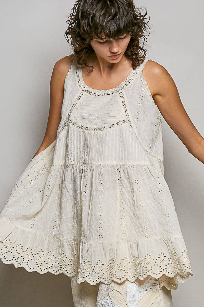 POL:  Eyelet Mini Dress
