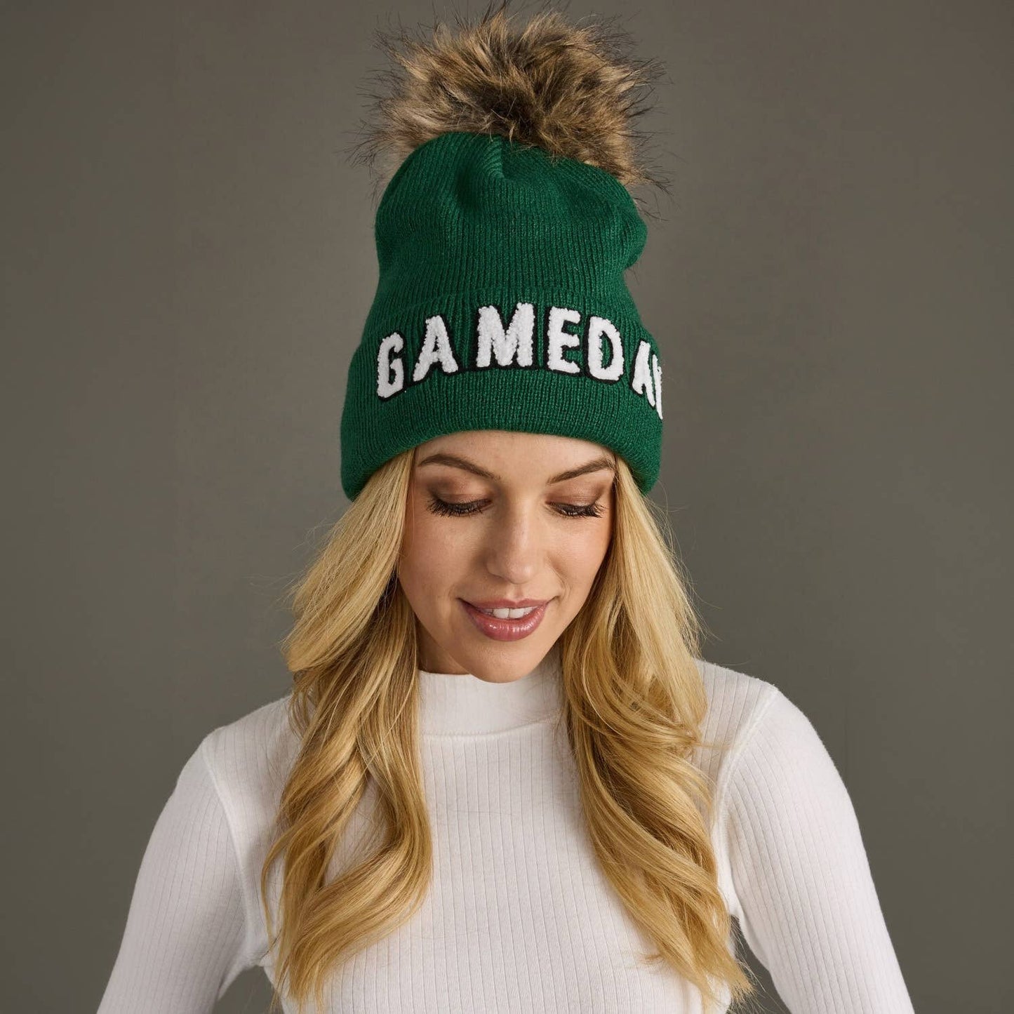 Green & White Game Day Hat