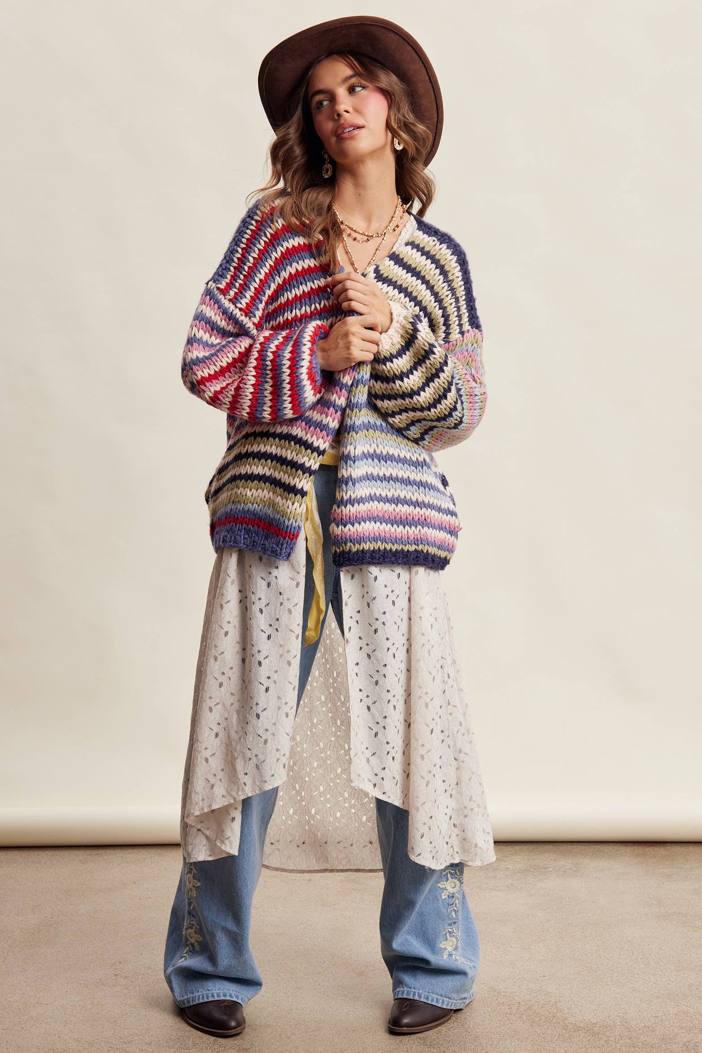 Happy Day Striped Cardi