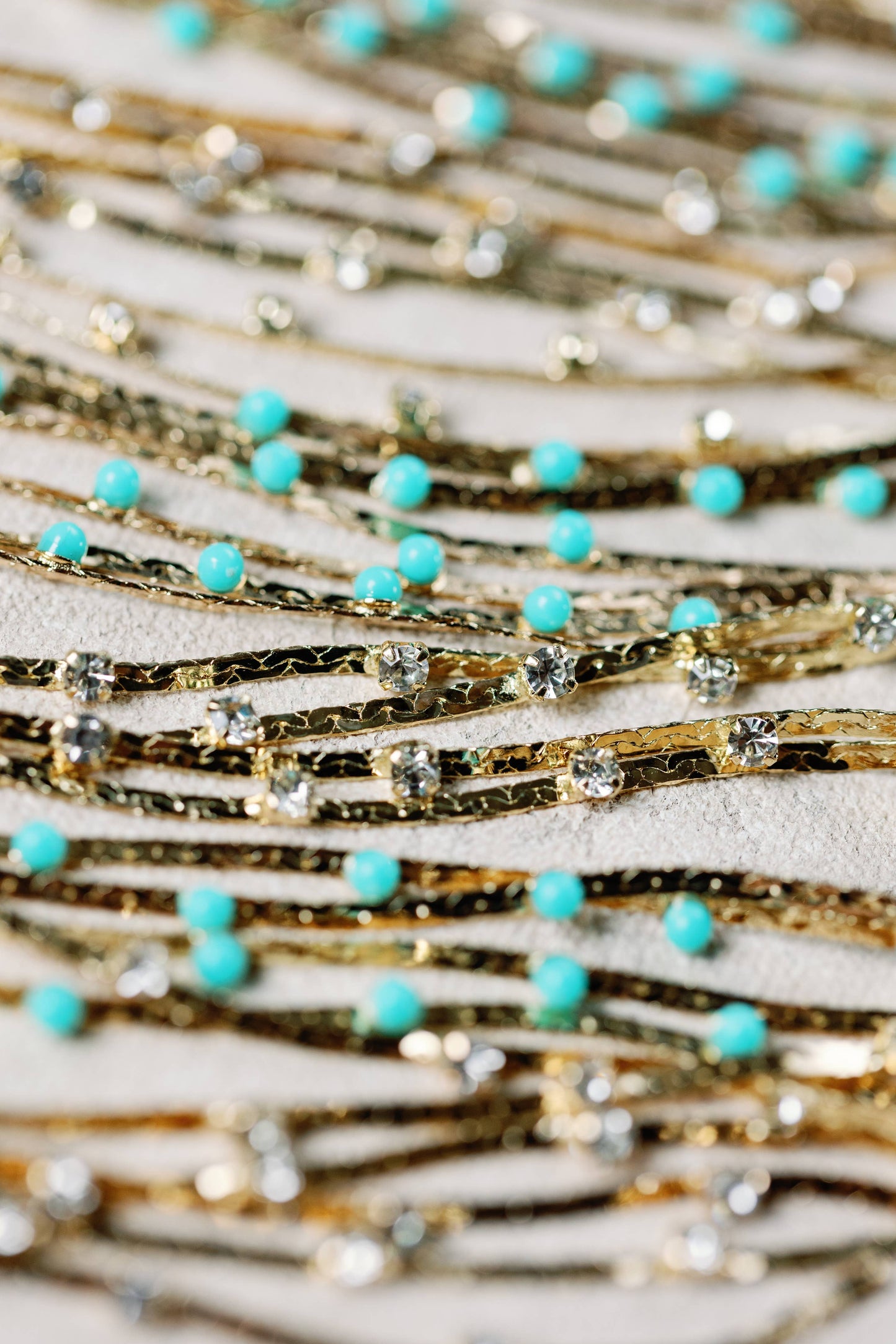 Turquoise Dotted Gold Earrings