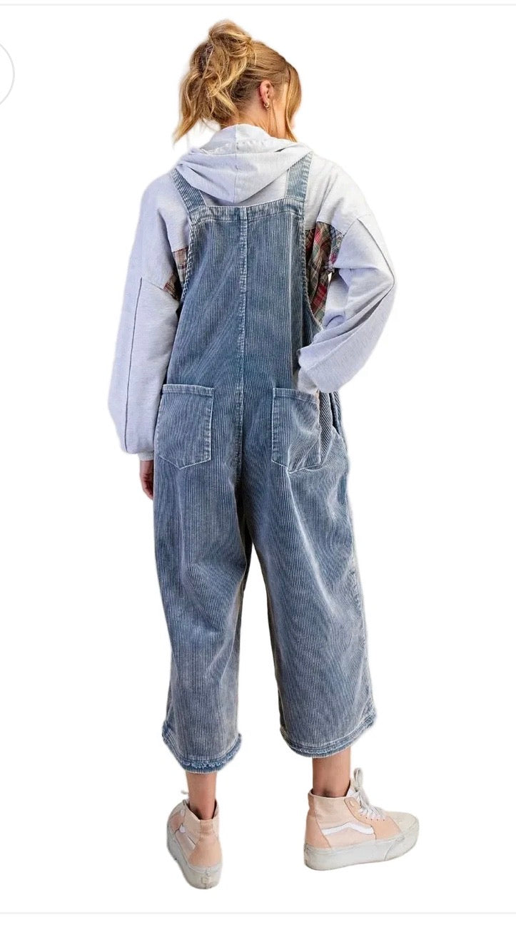 Flower Patch Cord Overalls