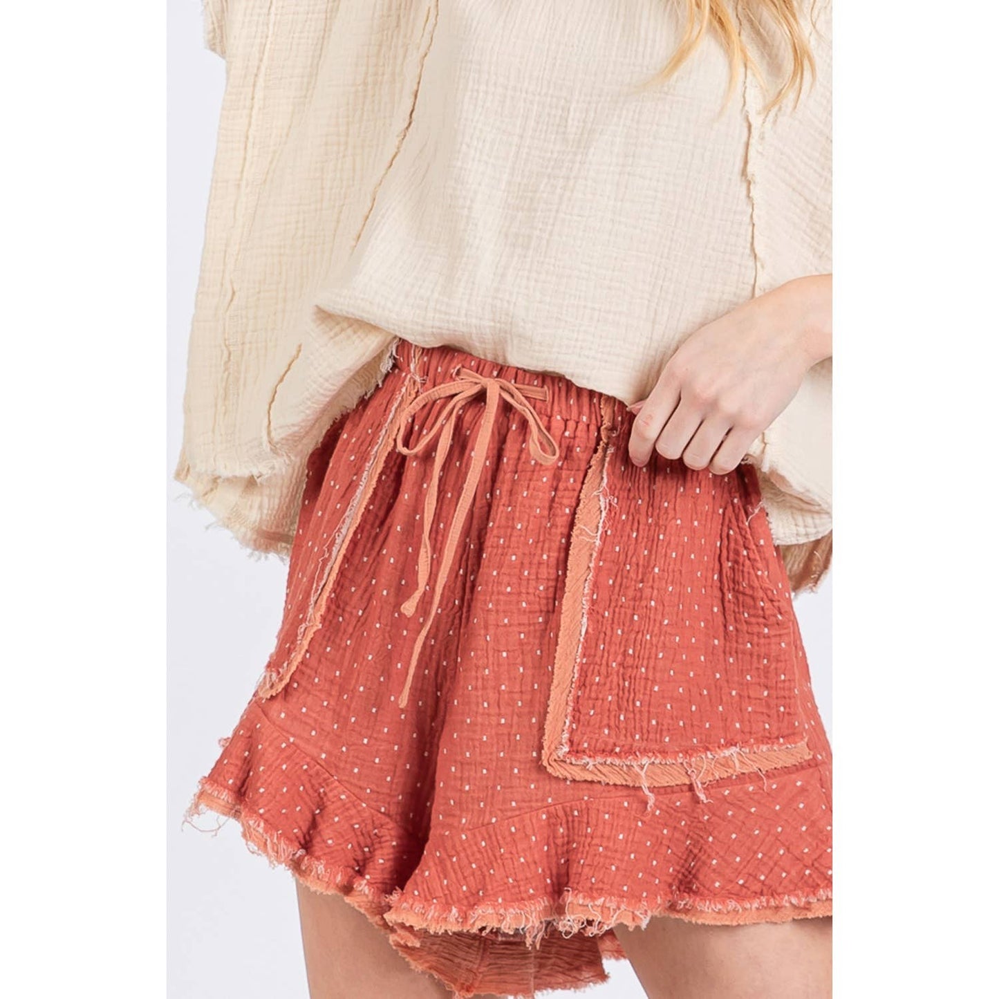 Boho Textured Dot Shorts