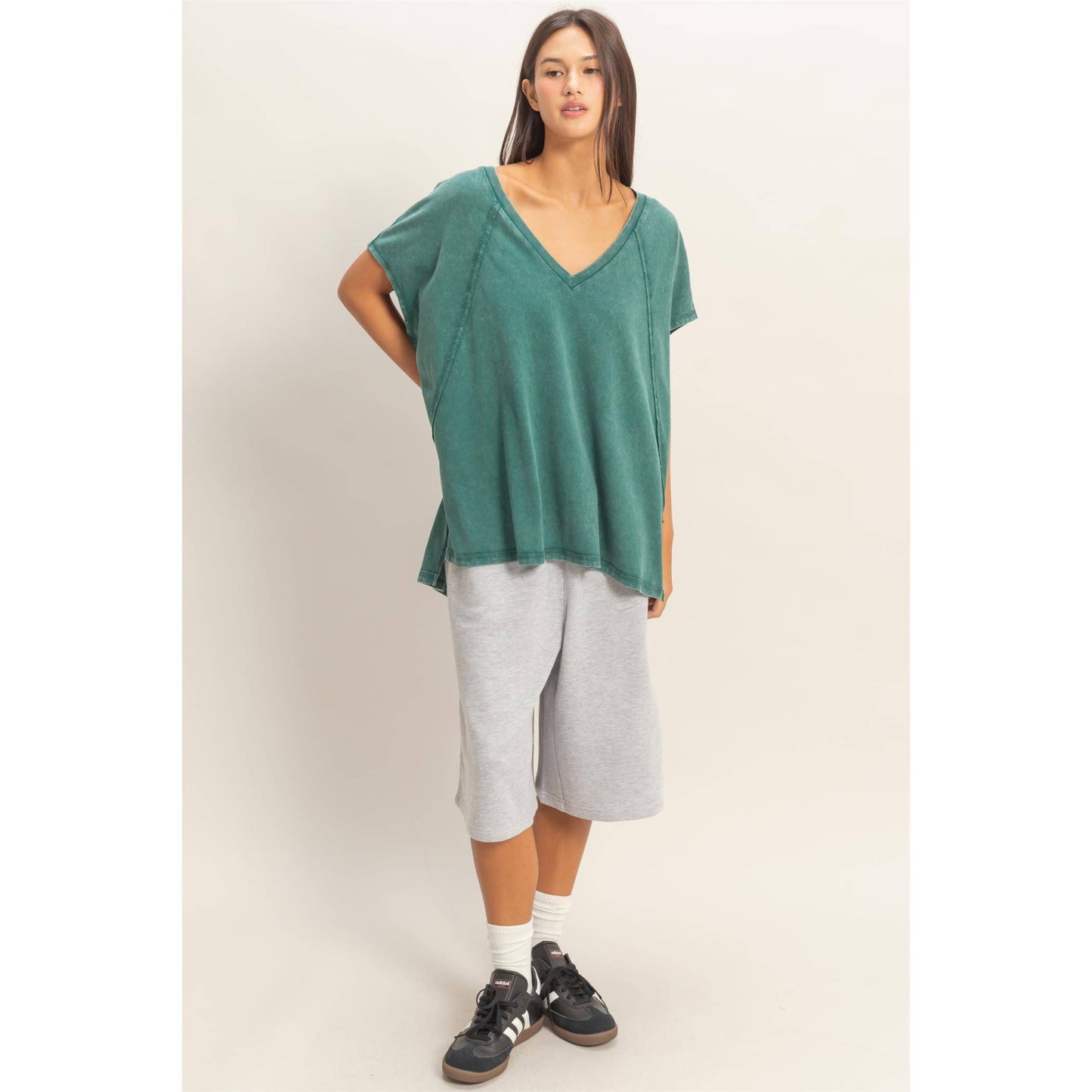 Oversized V-Neck Top