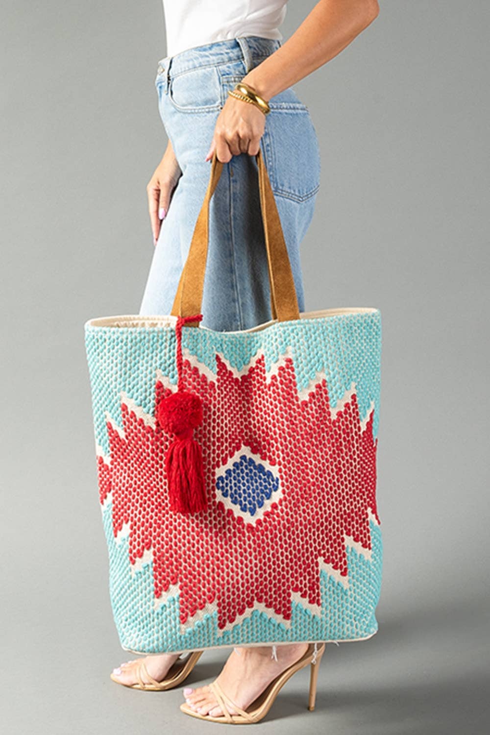 Red Aztec Tote