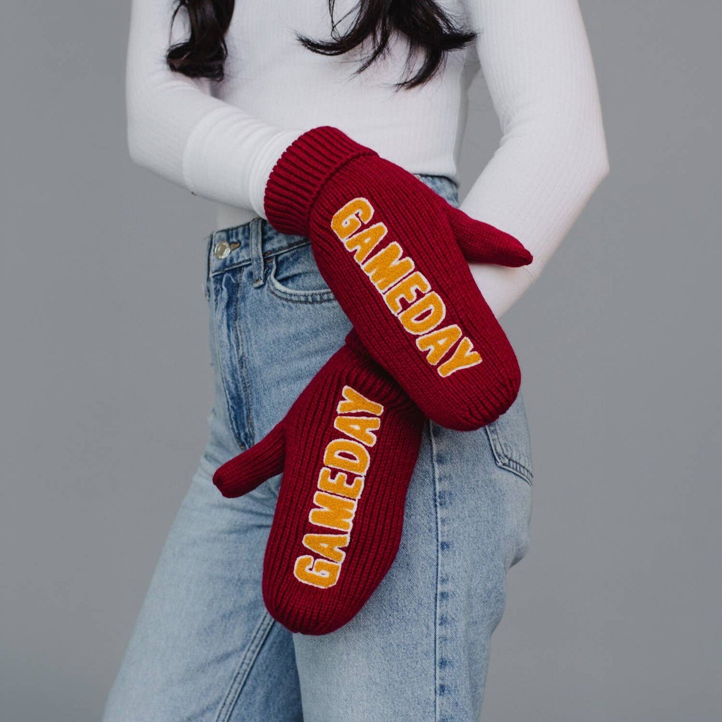 Maroon & Gold Game Day Mittens
