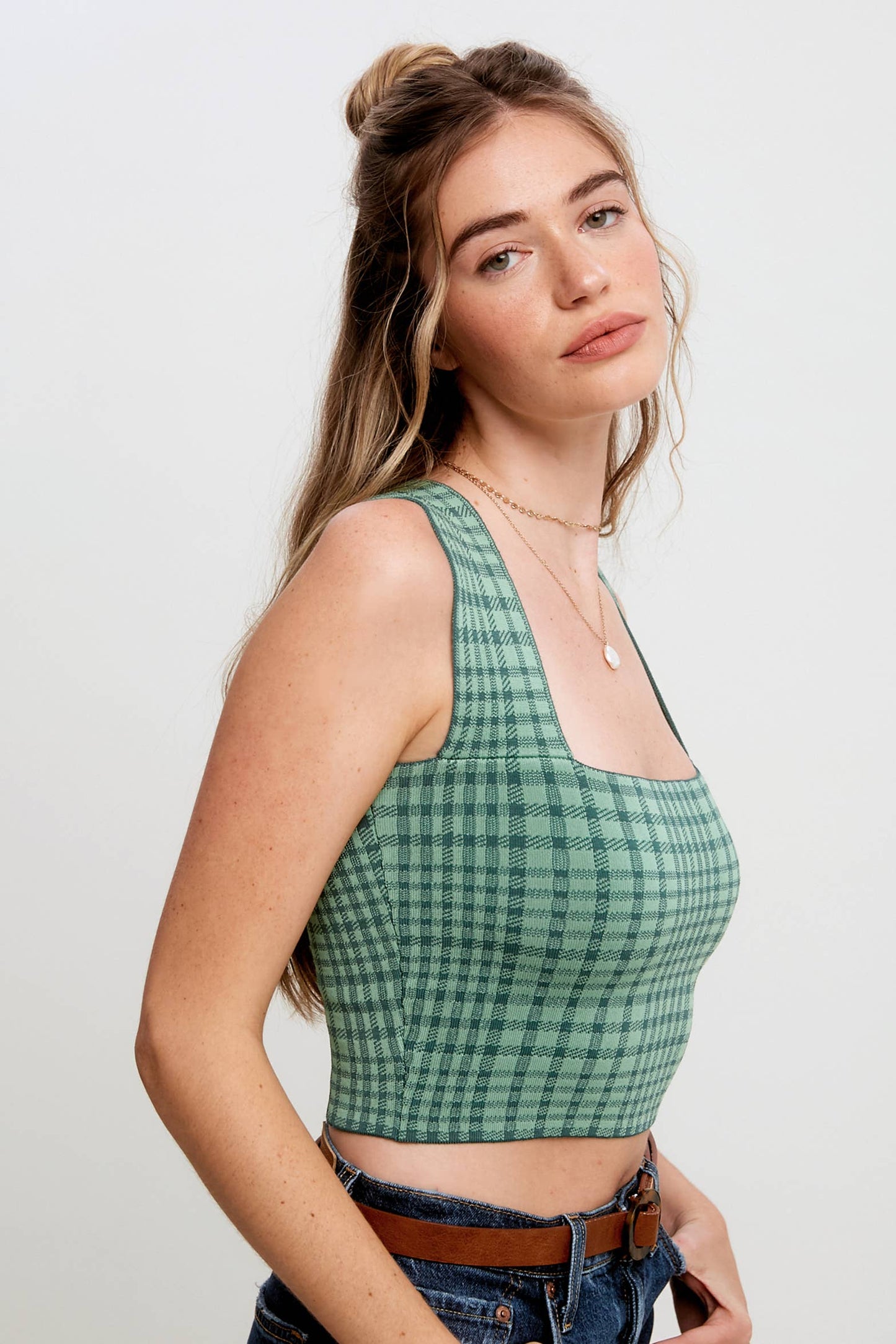 Plaid Knit Brami