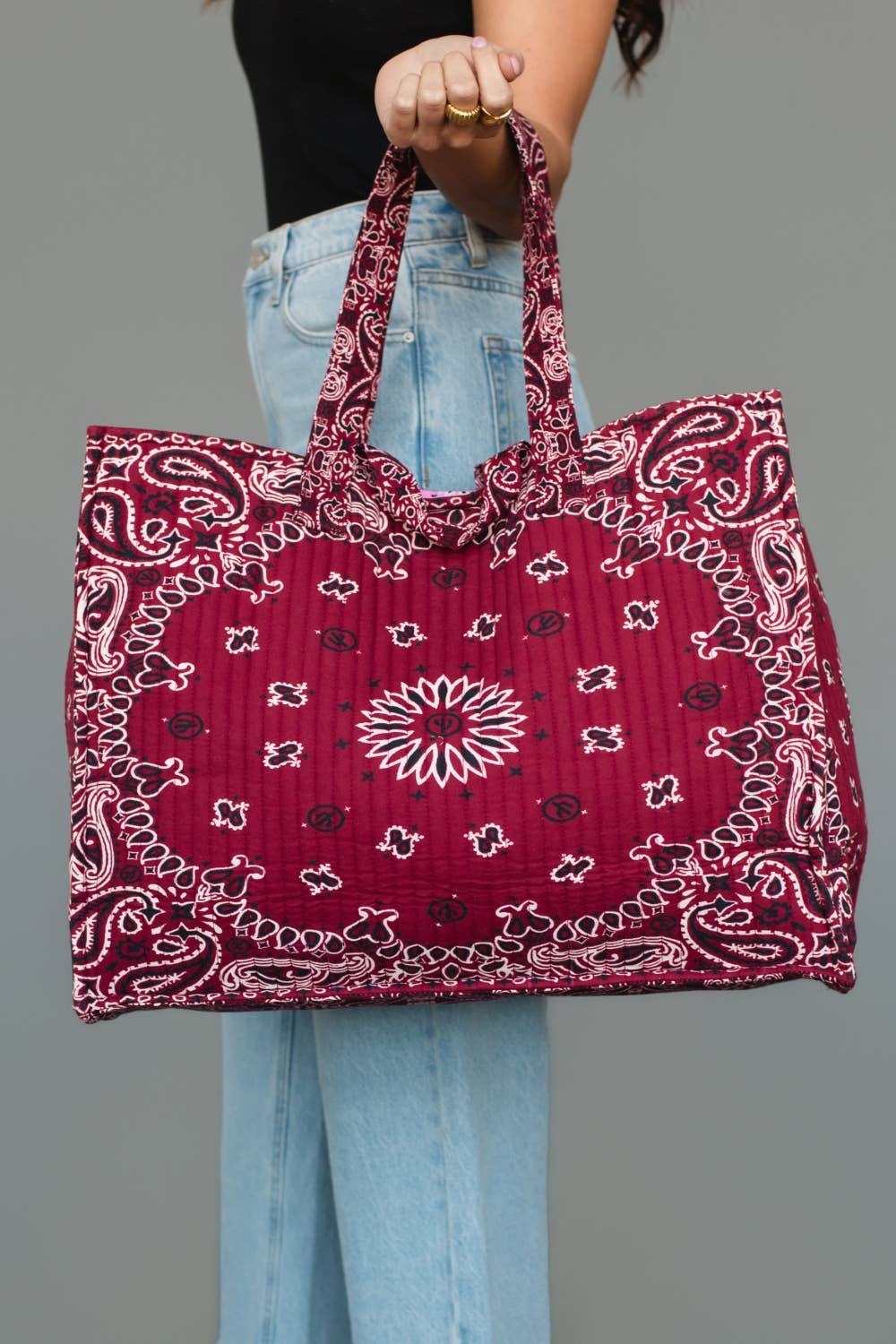 Burgundy Bandana Tote