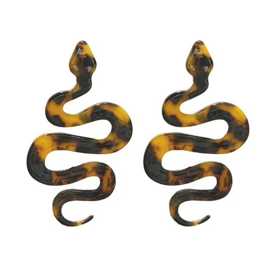 Brown Tortoise Snake Earrings
