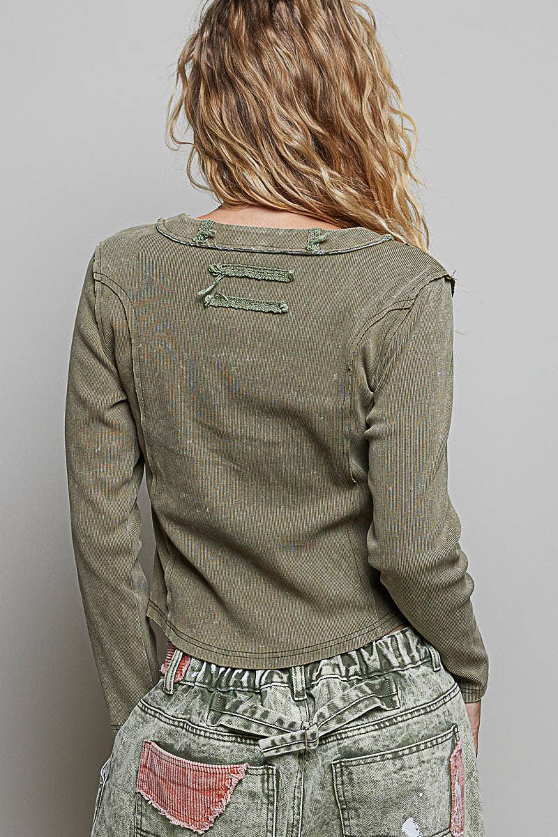 POL: Printed Ribbed Top