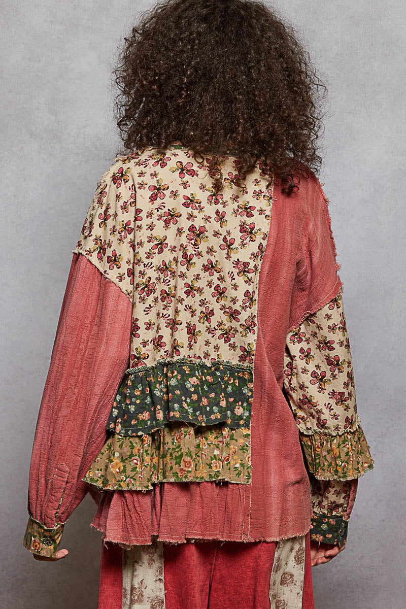 Raspberry Ruffle Shacket