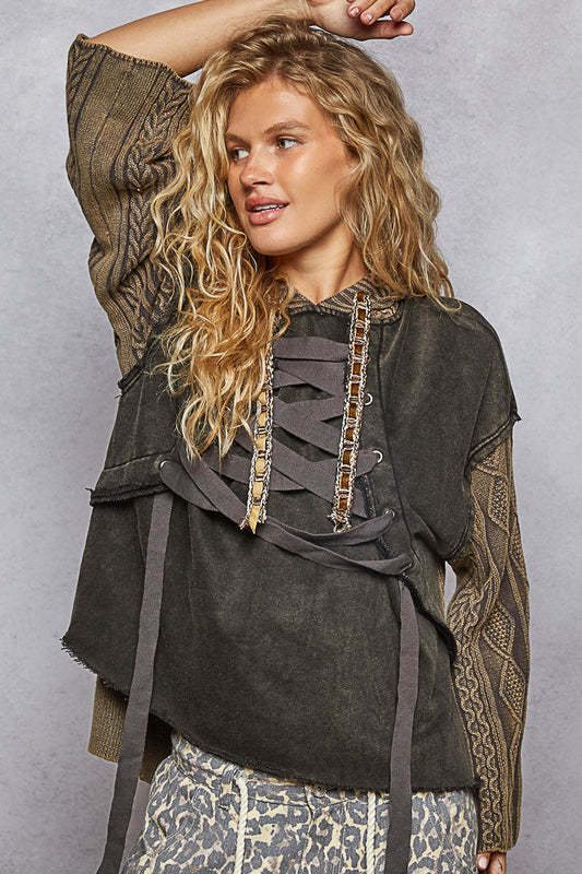 Lace Front Pullover