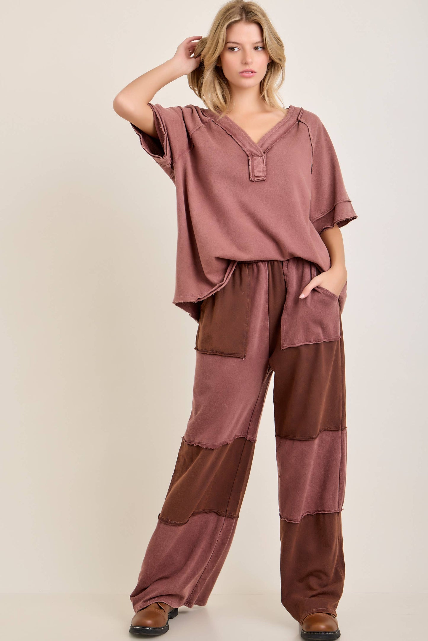 Color Block  Pants