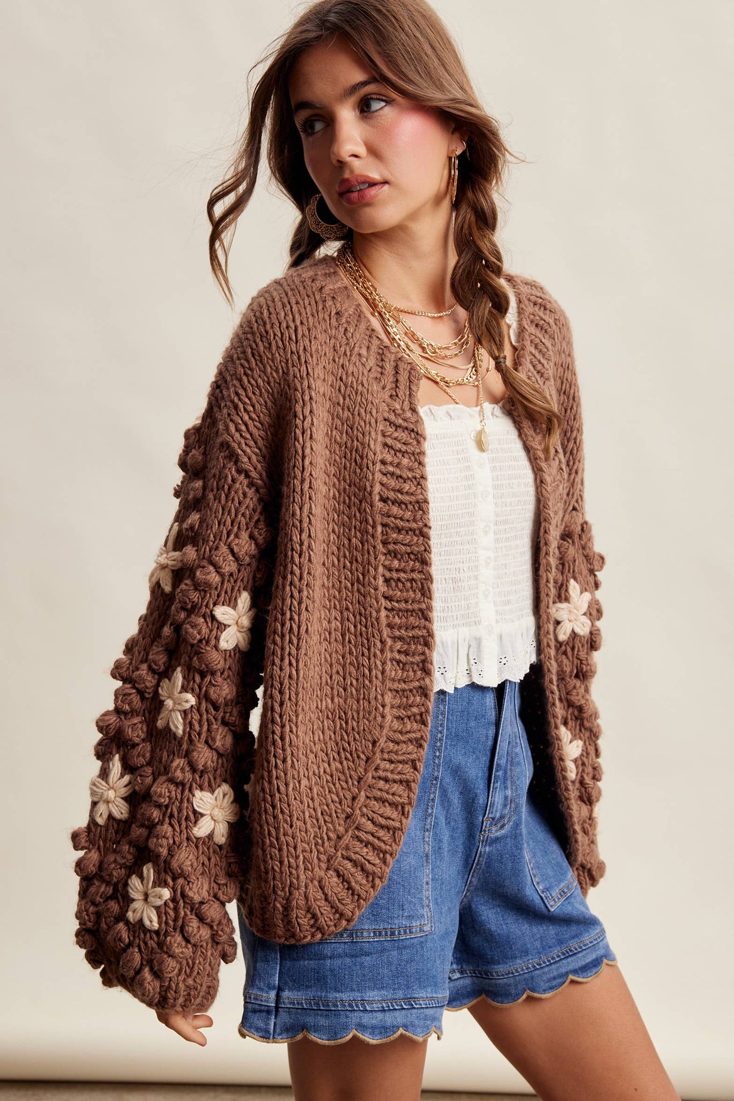 Bobble Sleeve Cardi
